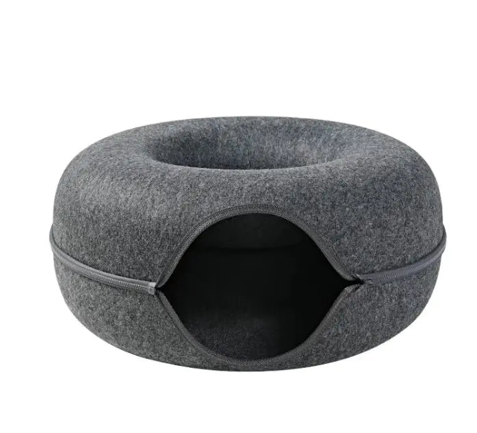 Round Woolen Cat Nest & Tunnel