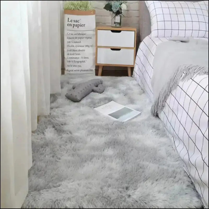 VIKAMA Silk Wool Rugs for Women’s Bedroom Soft Floor Mats Luxurious Room Carpet Foot Bed Sleeping Area
