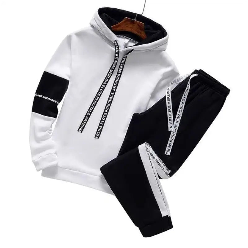 Winter Men’s Hoodie Set Tracksuit Casual Sweatshirt Pullover Hoody and Pants Fashionable for Men - 2 / L