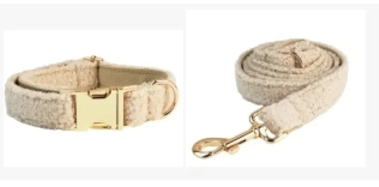 Minimalist Cream Pet Collar & Harness