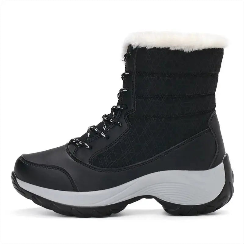 Women’s Snow Boots - Non-Slip Platform Winter Shoes Fur-Lined Warm Ankle Waterproof Wedge Thigh High for Women