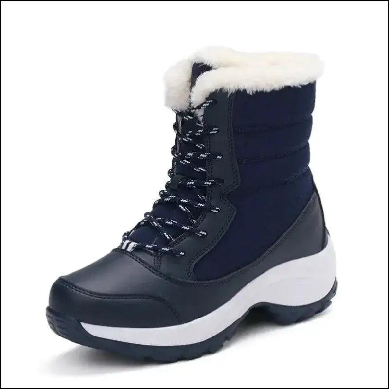 Women’s Snow Boots - Non-Slip Platform Winter Shoes Fur-Lined Warm Ankle Waterproof Wedge Thigh High for Women