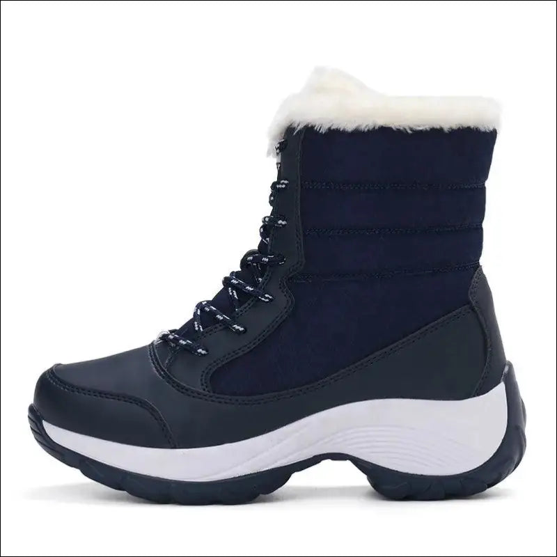 Women’s Snow Boots - Non-Slip Platform Winter Shoes Fur-Lined Warm Ankle Waterproof Wedge Thigh High for Women