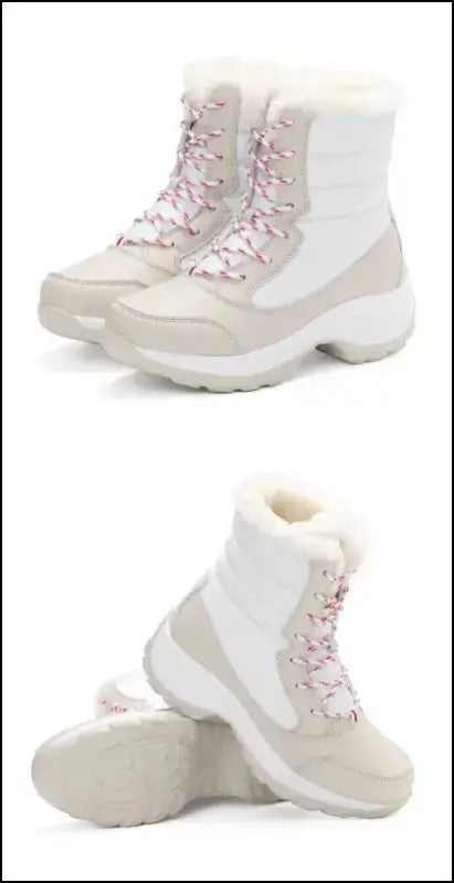 Women’s Snow Boots - Non-Slip Platform Winter Shoes Fur-Lined Warm Ankle Waterproof Wedge Thigh High for Women