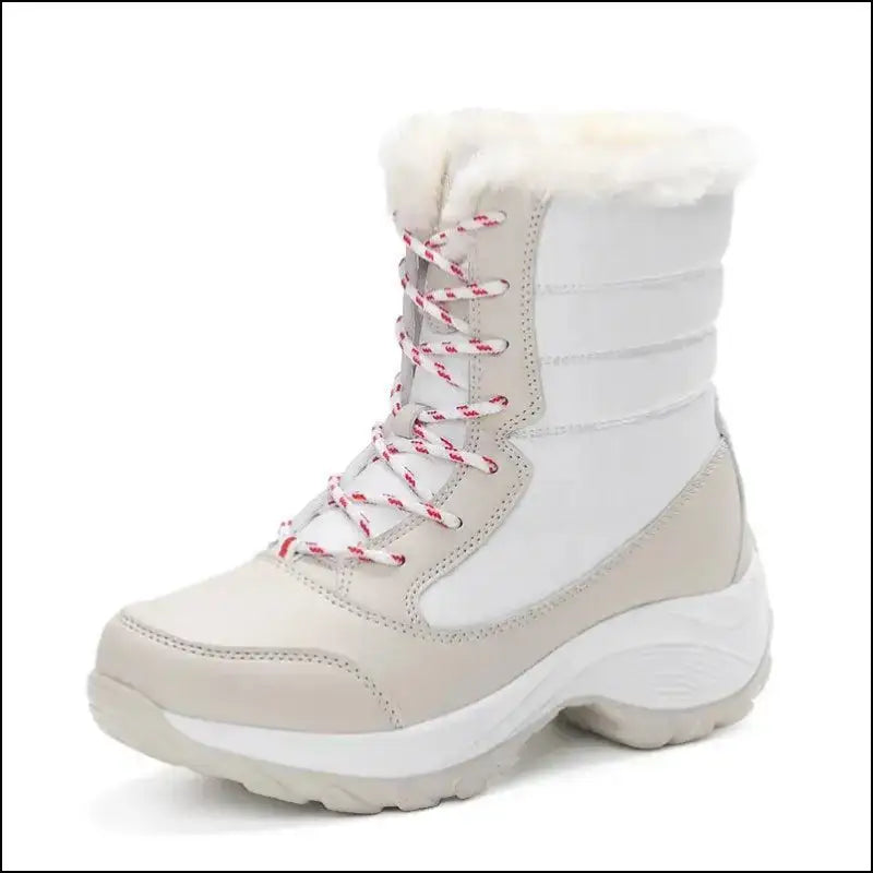 Women’s Snow Boots - Non-Slip Platform Winter Shoes Fur-Lined Warm Ankle Waterproof Wedge Thigh High for Women
