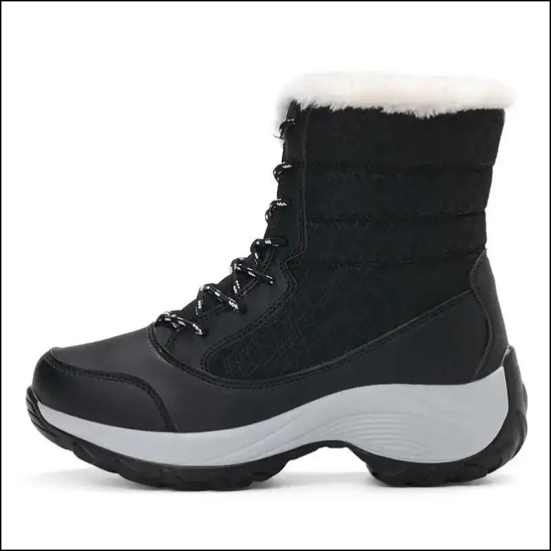 Women’s Snow Boots - Non-Slip Platform Winter Shoes Fur-Lined Warm Ankle Waterproof Wedge Thigh High for Women