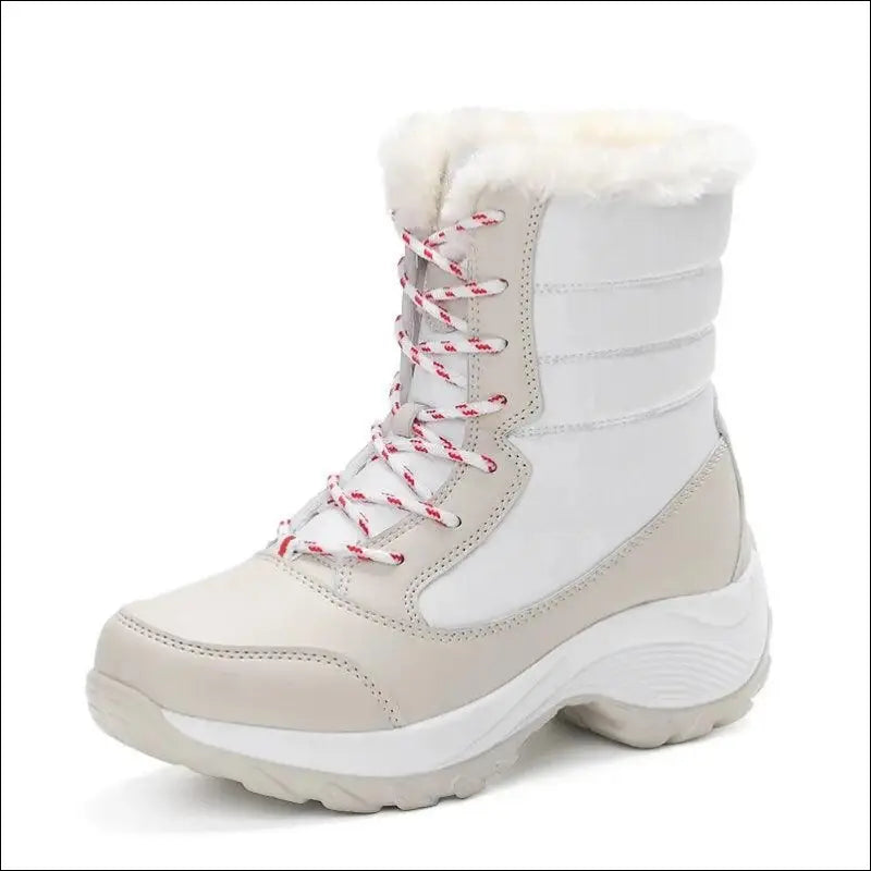Women’s Snow Boots - Non-Slip Platform Winter Shoes Fur-Lined Warm Ankle Waterproof Wedge Thigh High for Women