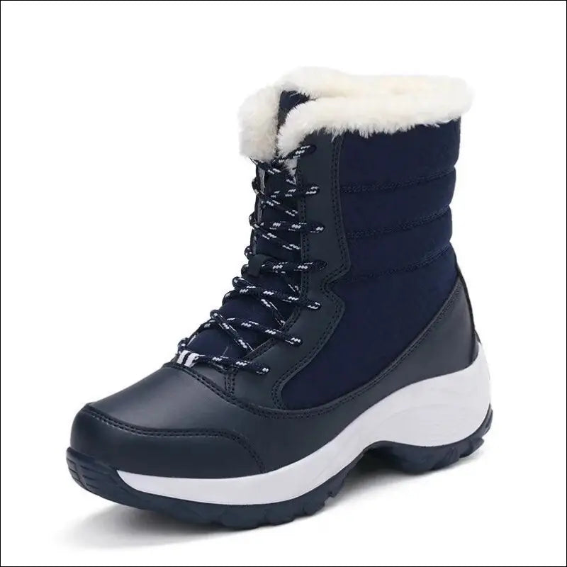 Women’s Snow Boots - Non-Slip Platform Winter Shoes Fur-Lined Warm Ankle Waterproof Wedge Thigh High for Women