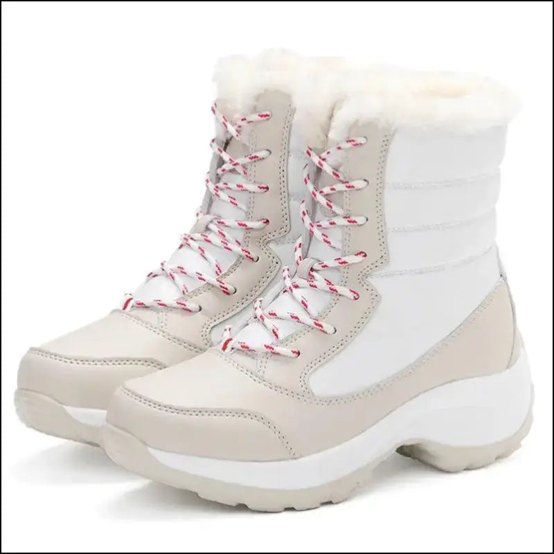 Women’s Snow Boots - Non-Slip Platform Winter Shoes Fur-Lined Warm Ankle Waterproof Wedge Thigh High for Women