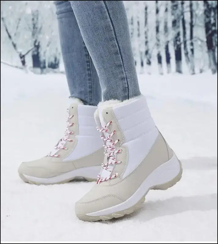 Women’s Snow Boots - Non-Slip Platform Winter Shoes Fur-Lined Warm Ankle Waterproof Wedge Thigh High for Women