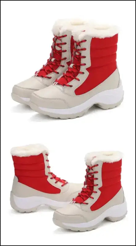 Women’s Snow Boots - Non-Slip Platform Winter Shoes Fur-Lined Warm Ankle Waterproof Wedge Thigh High for Women