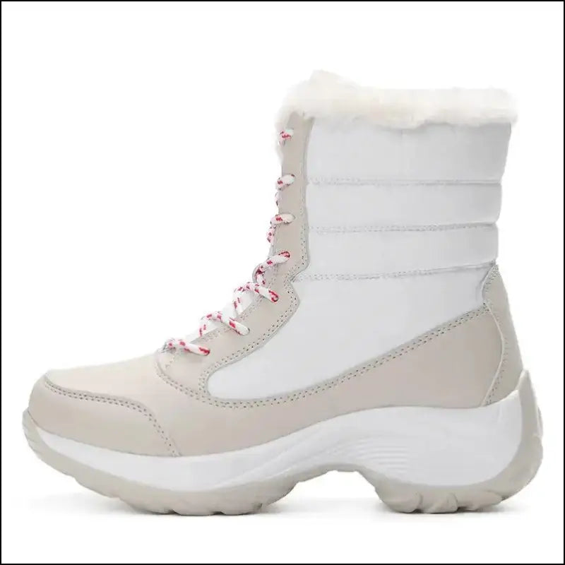 Women’s Snow Boots - Non-Slip Platform Winter Shoes Fur-Lined Warm Ankle Waterproof Wedge Thigh High for Women