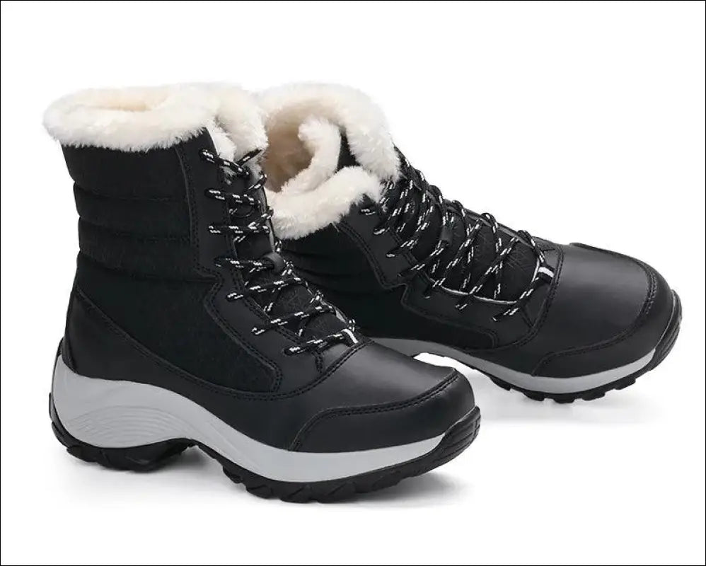 Women’s Snow Boots - Non-Slip Platform Winter Shoes Fur-Lined Warm Ankle Waterproof Wedge Thigh High for Women