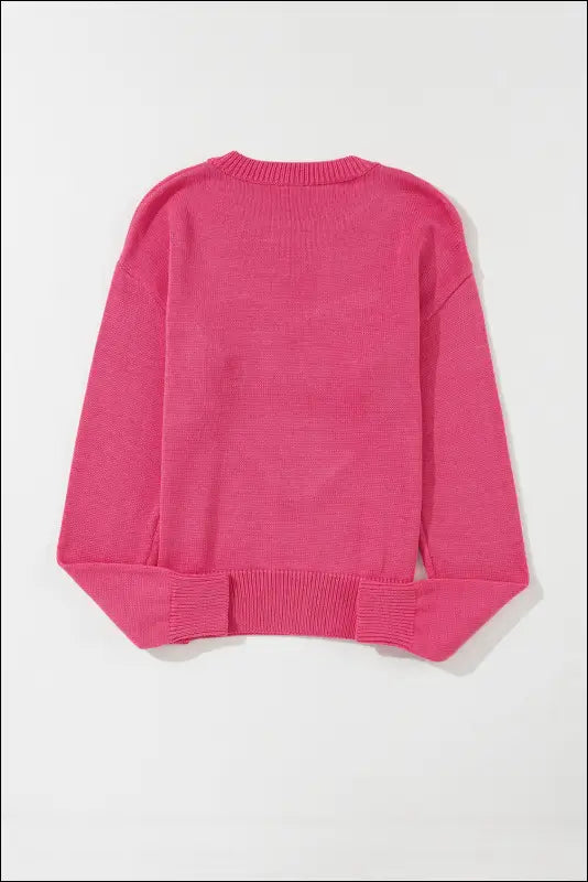 XOXO Round Neck Drop Shoulder Sweater