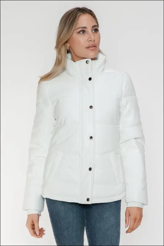 YMI Pocketed Zip Up Turtleneck Puffer Jacket