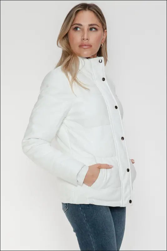YMI Pocketed Zip Up Turtleneck Puffer Jacket