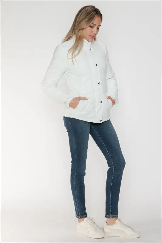 YMI Pocketed Zip Up Turtleneck Puffer Jacket