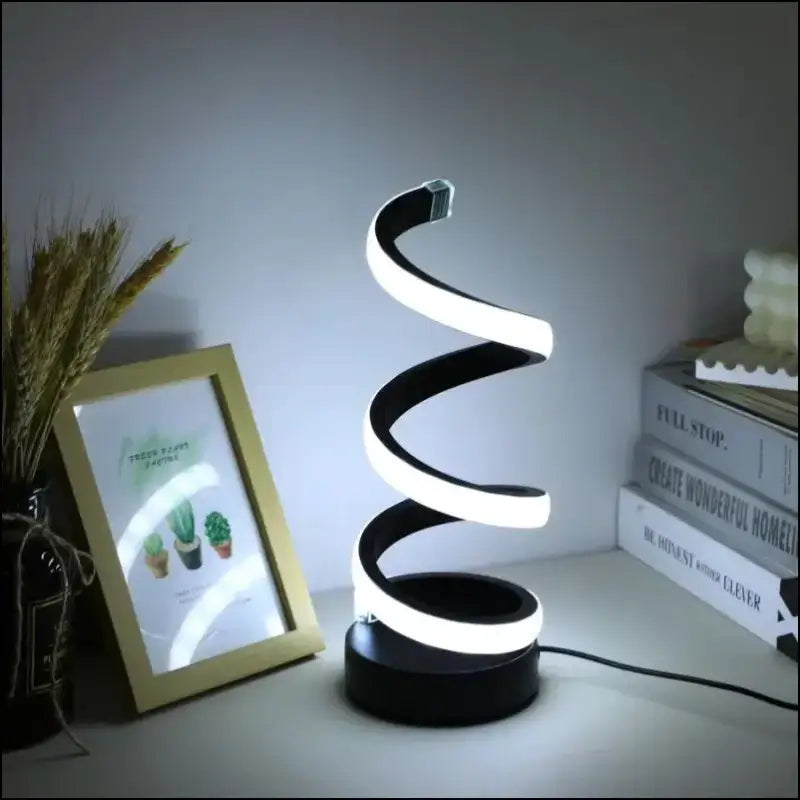 1PC Modern S Desk Lamp - USB Tricolor Eye-Caring Bedroom Decorative Table Light - black