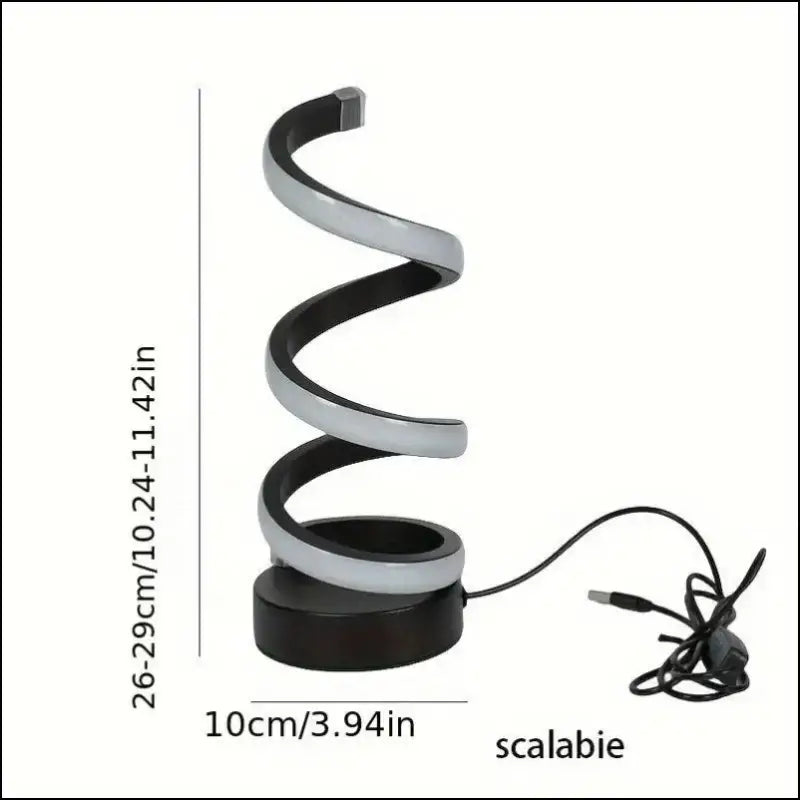 1PC Modern S Desk Lamp - USB Tricolor Eye-Caring Bedroom Decorative Table Light - black