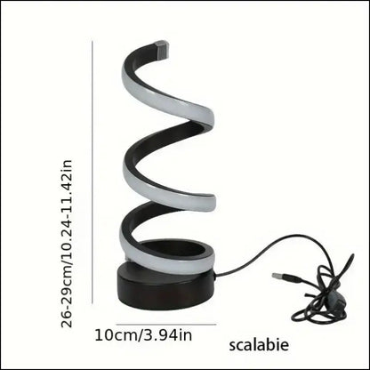 1PC Modern S Desk Lamp - USB Tricolor Eye-Caring Bedroom Decorative Table Light - black