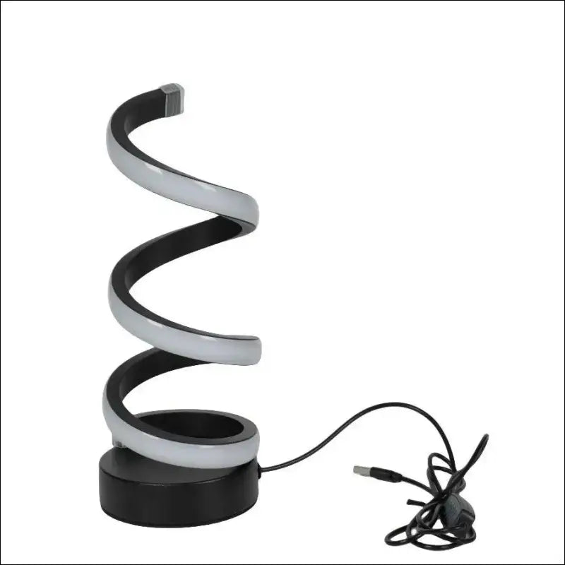1PC Modern S Desk Lamp - USB Tricolor Eye-Caring Bedroom Decorative Table Light - black