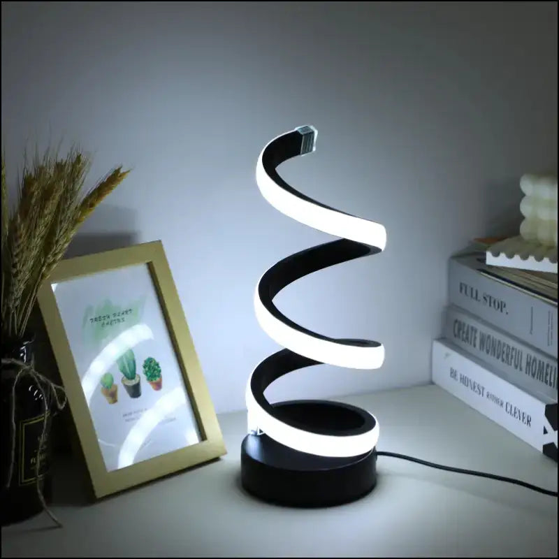 1PC Modern S Desk Lamp - USB Tricolor Eye-Caring Bedroom Decorative Table Light - black