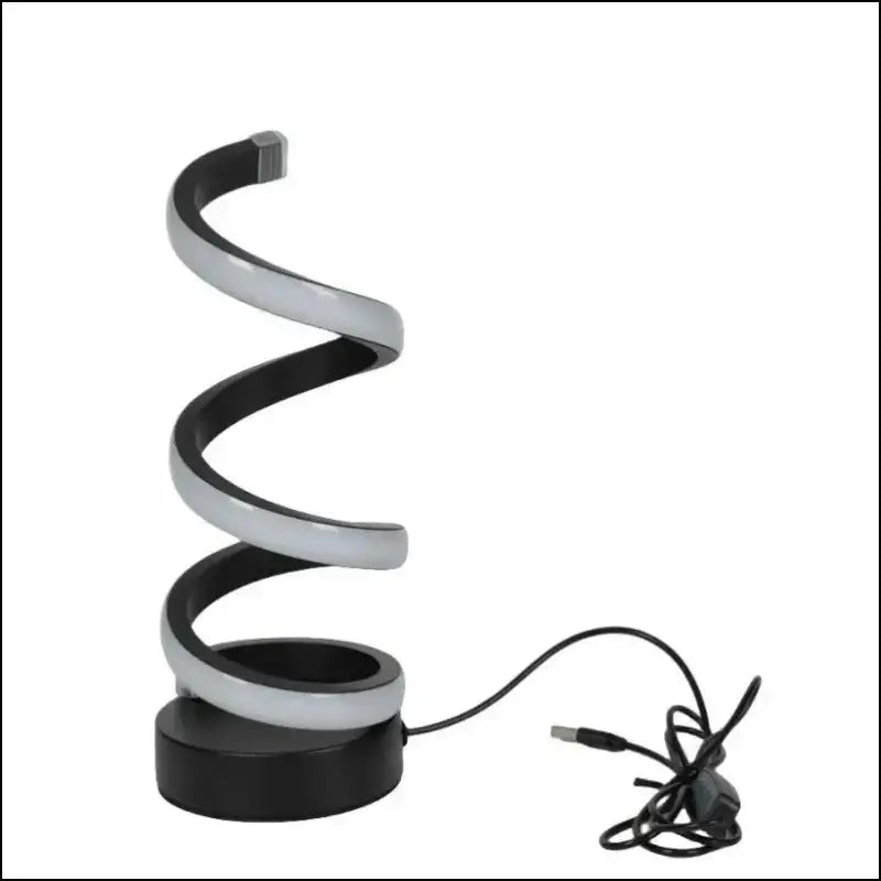 1PC Modern S Desk Lamp - USB Tricolor Eye-Caring Bedroom Decorative Table Light - black