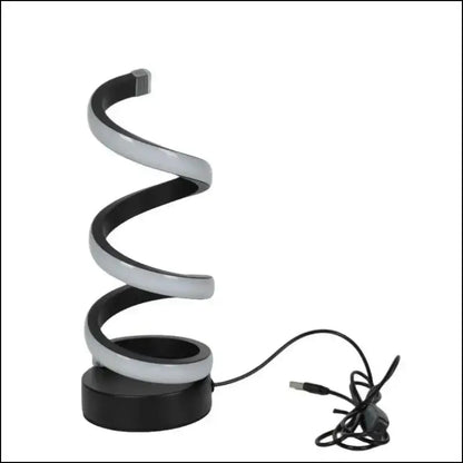 1PC Modern S Desk Lamp - USB Tricolor Eye-Caring Bedroom Decorative Table Light - black