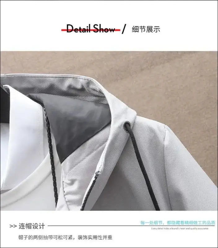 2023 Spring Men’s Classic Fashion Trend Long Windbreaker Men Casual Loose Large Size High-Quality Hooded Coat