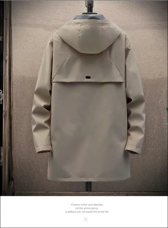 2023 Spring Men’s Classic Fashion Trend Long Windbreaker Men Casual Loose Large Size High-Quality Hooded Coat
