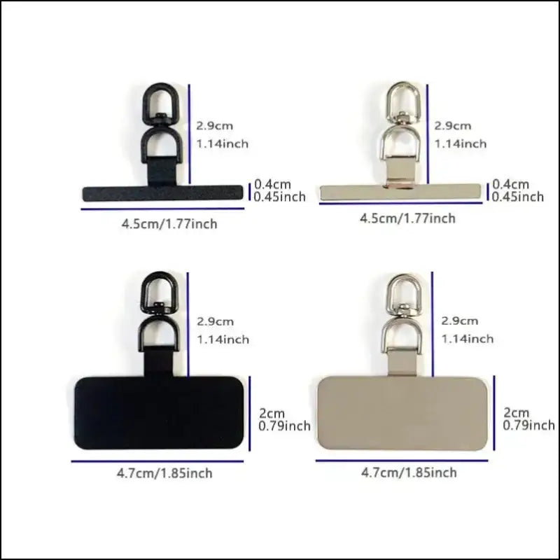 4/2PCS Ultra-thin Stainless Mobile Phone Lanyard Patch ears bent connector for a secure and convenient fit