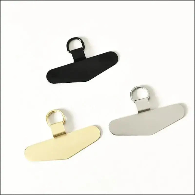 4/2PCS Ultra-thin Stainless Mobile Phone Lanyard Patch ears bent connector for a secure and convenient fit - 3PCS yi