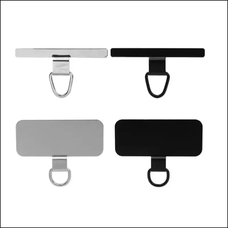4/2PCS Ultra-thin Stainless Mobile Phone Lanyard Patch ears bent connector for a secure and convenient fit - 4pcs BS S L
