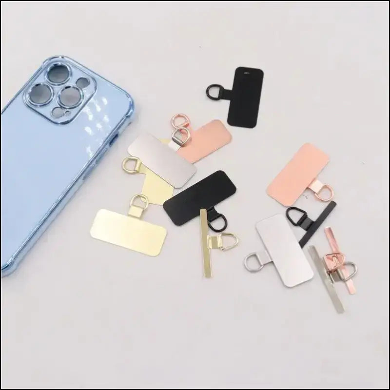 4/2PCS Ultra-thin Stainless Mobile Phone Lanyard Patch ears bent connector for a secure and convenient fit