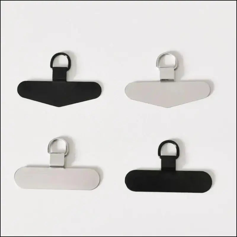 4/2PCS Ultra-thin Stainless Mobile Phone Lanyard Patch ears bent connector for a secure and convenient fit - 4PCS YI SS