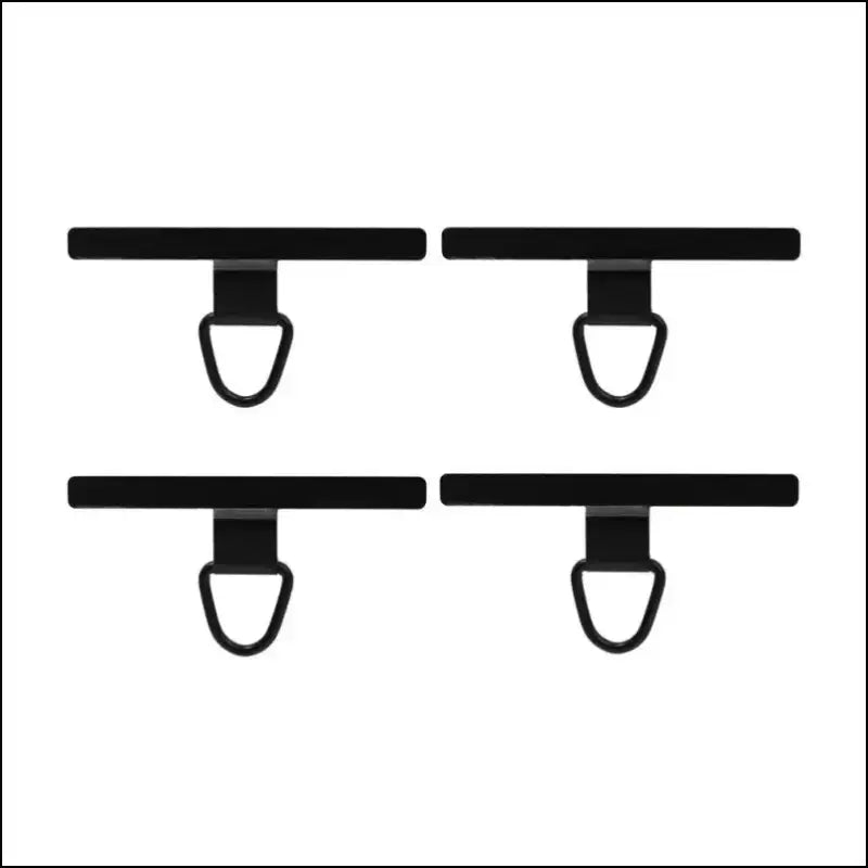 4/2PCS Ultra-thin Stainless Mobile Phone Lanyard Patch ears bent connector for a secure and convenient fit - 4pcs Black