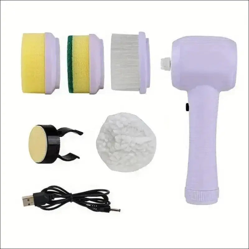 4 in 1 Hand Held Spinning Scrubber - Purple / 118 x 198 MM
