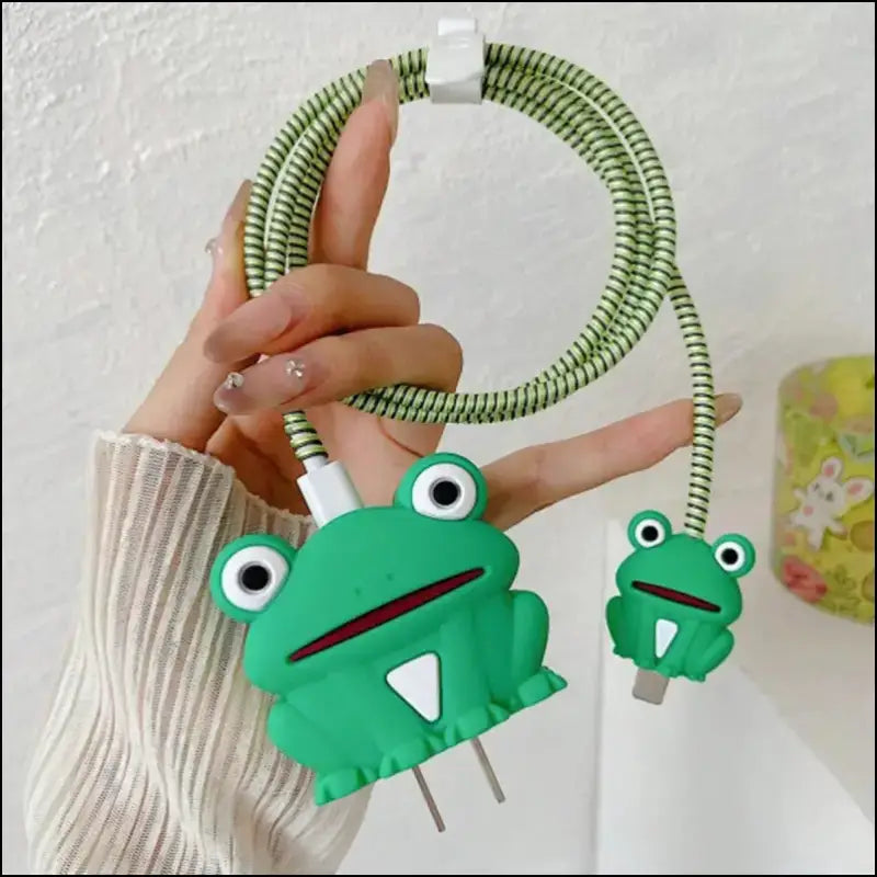 4pcs Cute Charging Cable Protector Data for iPhone 18/20W Charger Cover Protective Winder Accessories