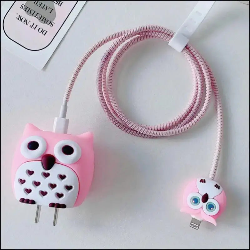 4pcs Cute Charging Cable Protector Data for iPhone 18/20W Charger Cover Protective Winder Accessories - Gold