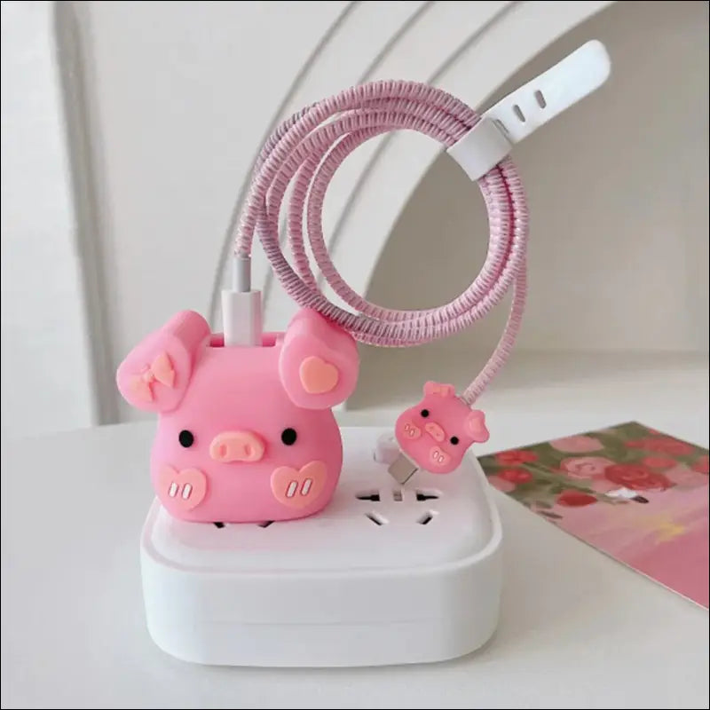 4pcs Cute Charging Cable Protector Data for iPhone 18/20W Charger Cover Protective Winder Accessories