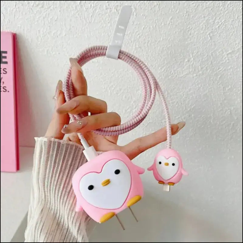 4pcs Cute Charging Cable Protector Data for iPhone 18/20W Charger Cover Protective Winder Accessories