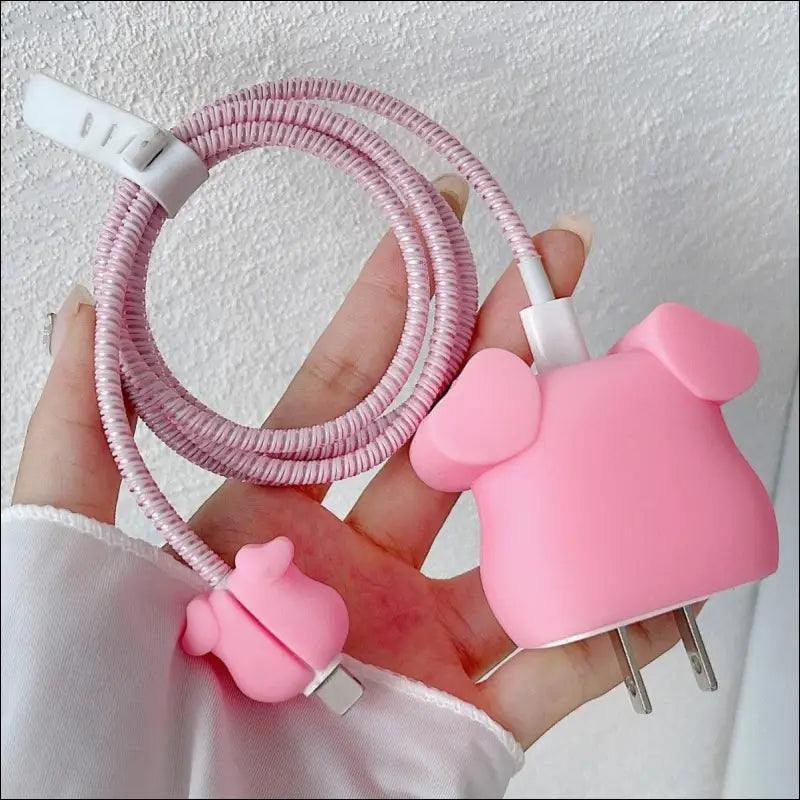 4pcs Cute Charging Cable Protector Data for iPhone 18/20W Charger Cover Protective Winder Accessories