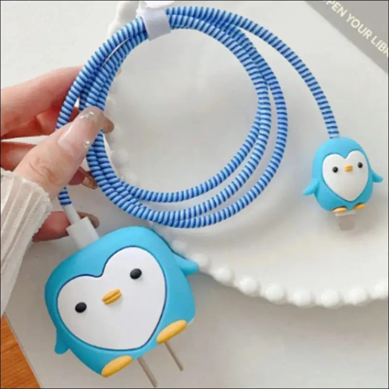 4pcs Cute Charging Cable Protector Data for iPhone 18/20W Charger Cover Protective Winder Accessories