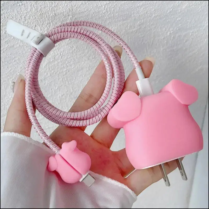 4pcs Cute Charging Cable Protector Data for iPhone 18/20W Charger Cover Protective Winder Accessories
