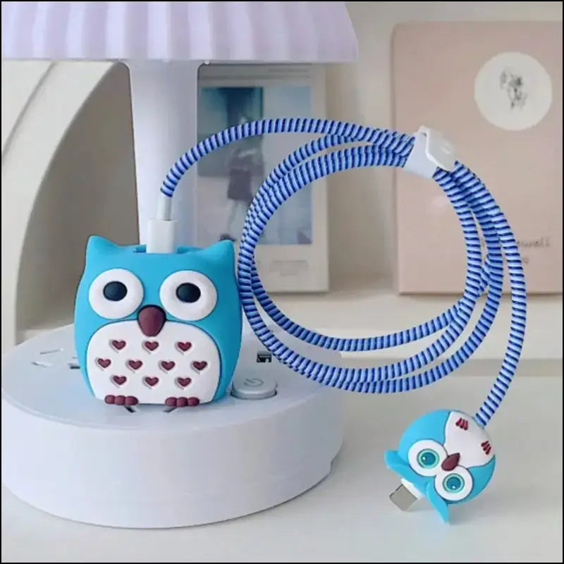 4pcs Cute Charging Cable Protector Data for iPhone 18/20W Charger Cover Protective Winder Accessories - grey