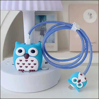 4pcs Cute Charging Cable Protector Data for iPhone 18/20W Charger Cover Protective Winder Accessories - grey