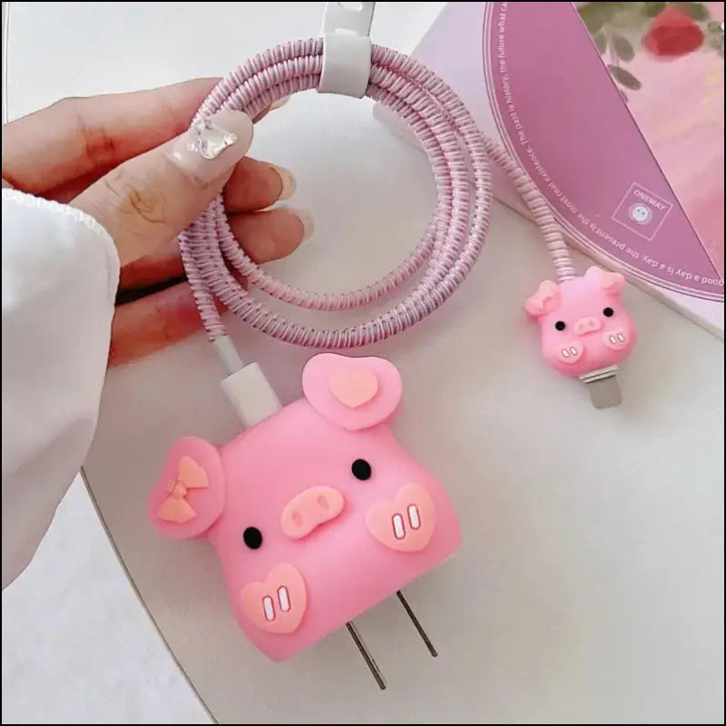 4pcs Cute Charging Cable Protector Data for iPhone 18/20W Charger Cover Protective Winder Accessories