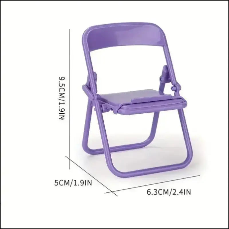 4pcs Cute Mini Chair Phone Stand – Creative Desktop Mobile Holder Foldable Lazy Drama for Decorative Ornaments