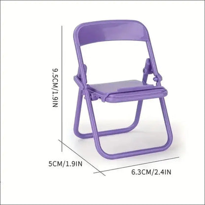 4pcs Cute Mini Chair Phone Stand – Creative Desktop Mobile Holder Foldable Lazy Drama for Decorative Ornaments