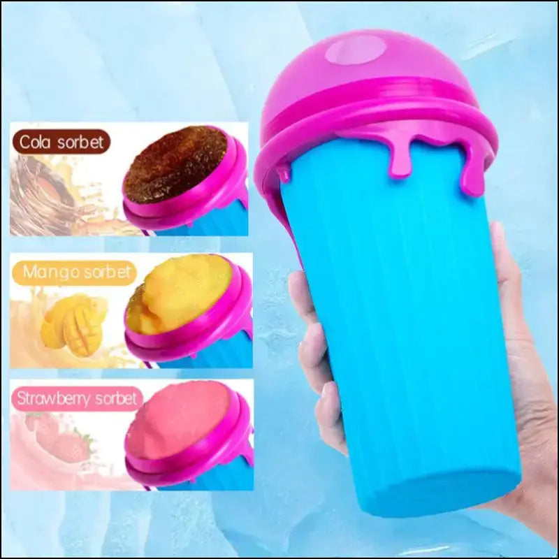 500ml Large Capacity Slushy Cup Summer Squeeze Homemade Juice Water Bottle Quick-Frozen Smoothie Sand Pinch Fast